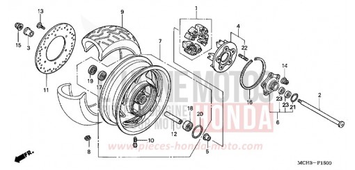ROUE ARRIERE VTX1800C3 de 2003